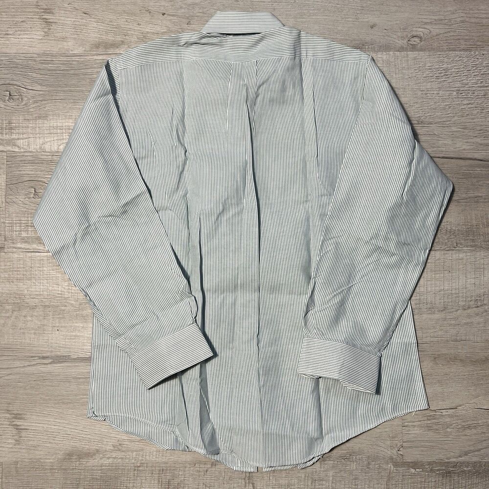 Vintage GANT Button Down Shirt Mens 16-34 Green White Stripes Long Sleeve - Picture 7 of 7